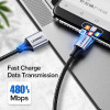 يوجرين سلك شاحن من USB إلى USB-C مضفر بطول 2 م - أسود