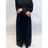 عباية لف قماش الانترنت الطايح بتطريز مع التفتة الروسي - أسود - A188