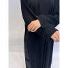 عباية لف قماش الانترنت الطايح بتطريز مع التفتة الروسي - أسود - A188