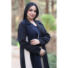 عباية من الكريب فاخرة و أنيقة للنساء - كحلي وبيج - 02a-06