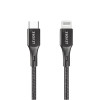 ليفوري كابل شحن Lightning إلى USB-C - نايلون - 1 متر - أسود