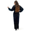 فستان سهرة مخمل مزين بترتر - أسود