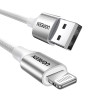 يوجرين Lightning - USB كابل شاحن ونقل بيانات مضفر - فضي