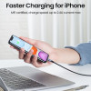 يوجرين Lightning - USB كابل شاحن ونقل بيانات مضفر من الألومنيوم - أسود