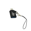 جيبل محول موصل محمول من مايكرو USB الى Type--C مع سلسلة مفاتيح - أسود