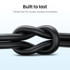 يوجرين سلك شاحن من USB إلى USB-C مضفر بطول 3 م - أسود