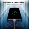 يوجرين سلك شاحن من USB-C إلى USB-C مضفر بطول 1 م - أسود