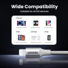 يوجرين Lightning - USB كابل شاحن ونقل بيانات مضفر - فضي