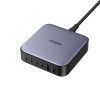 يوجرين شاحن بقوة 200 واط - 4 منافذ PD وبمنفذين USB-A بتقنية GaN - رمادي