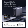 يوجرين نيكسود شاحن جداري بقوة 300 واط - 4 منافذ USB-C و منفذ USB-A - أسود