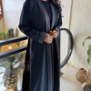 عباية عملية مطرزة للنساء - أسود - A159