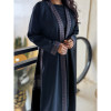 عباية عملية مطرزة للنساء - أسود - A159