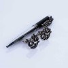 طقم اكسسوارت للرجال مطلي فضي - 2 قطع - أسود - F05