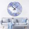 ساعة حائط دائرية بتصميم رخامي - 50x50 سم - أزرق وذهبي - hs-cnc-2