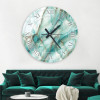 ساعة حائط دائرية بتصميم رخامي - 50x50 سم - أزرق فاتح - hs-cnc-36