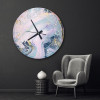 ساعة حائط دائرية بتصميم رخامي - 50x50 سم - متعدد الألوان - hs-cnc-39