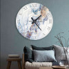 ساعة حائط دائرية بتصميم رخامي - 50x50 سم - أزرق وأبيض - hs-cnc-41