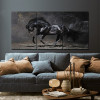 لوحة حائط بتصميم الحصان الأسود - خشب ام دي اف - 120x60 سم - PH 288