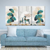 لوحة حائط غزلان مع الطبيعة ثلاث ثطع - خشب ام دي اف - 120x60 سم - PH 303