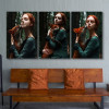 لوحة حائط خشبية امرأة مع ثعلب - 120x60 سم - خشب ام دي اف - PH 127