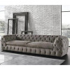 الهوم كنبة مخملية 3 مقاعد - 300x85x85 سم - رمادي