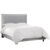 Alhome Silver Dream: سرير فردي من الخشب السويدي مع قماش الكتان، اللون فضي، الأبعاد 120x200x140