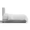 Alhome Silver Dream: سرير فردي من الخشب السويدي مع قماش الكتان، اللون فضي، الأبعاد 120x200x140
